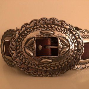 Ralph Lauren Leather Concho Belt - Size Medium